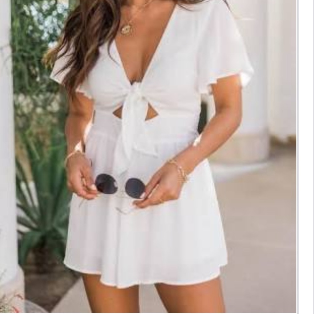 Small Pink Lily White Romper